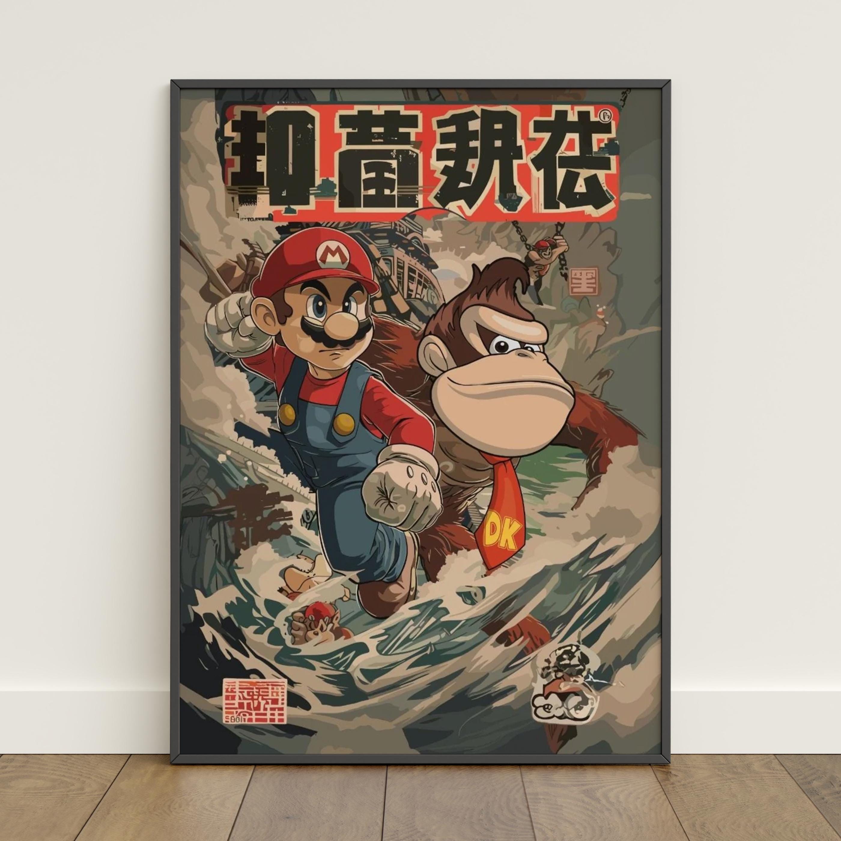 Donkey Kong Poster | Diddy Kong Wall Art | Game Canvas Print - Etsy
