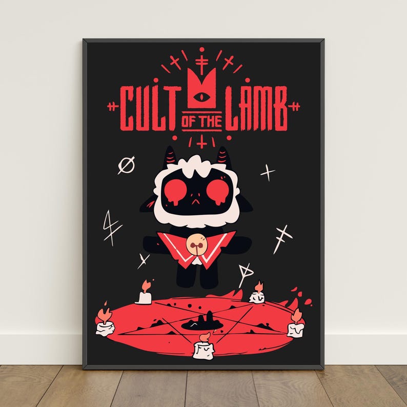 Cult of the Lamb Poster | the Lamb Wall Art | Game Canvas Print - Etsy
