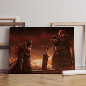 Pôster Elden Ring, Malenia, Blade of Miquella Wall Art, Impressão em tela enrolada, Pôster de jogo para presente