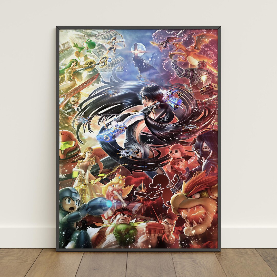 Super Smash Bros Poster | Super Mario Wall Art | Game Canvas Print - Etsy