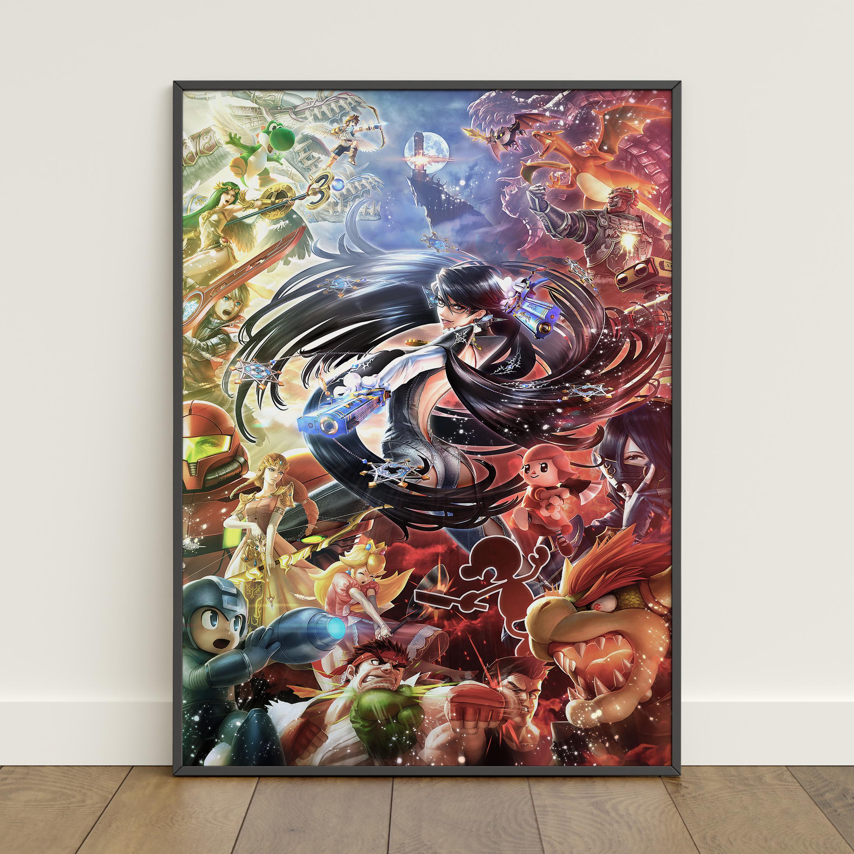 Super Smash Bros Poster | Super Mario Wall Art | Game Canvas Print - Etsy