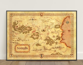 The Map of Narnia Poster | Narnia Wall Art | Fantasy Map Canvas Print