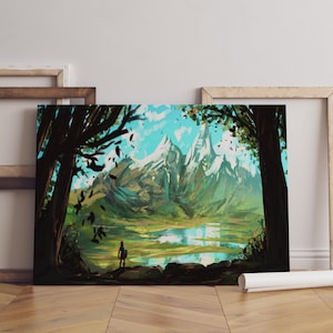 The Legend of Zelda Poster, Breath of the Wilds Wandkunst, Gerollte Leinwand, Spiel Poster Geschenk