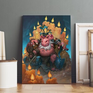 Póster de Hearthstone, arte de pared del rey Togwaggle, impresión en lienzo enrollado, póster del juego para regalo