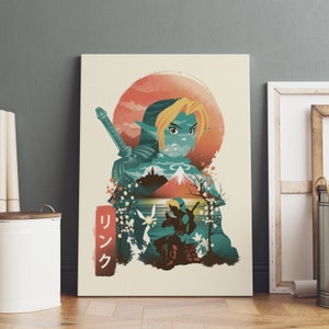 The Legend of Zelda Poster, Breath of the Wilds Wandkunst, Gerollte Leinwand, Spiel Poster Geschenk