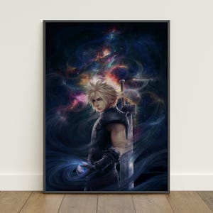 Póster de Final Fantasy / Arte de pared de Cloud Strife / Impresión en lienzo del juego
