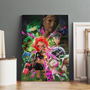 Pôster de Splatoon, arte de parede Pearl Houzuki, impressão em tela enrolada, pôster de jogo para presente