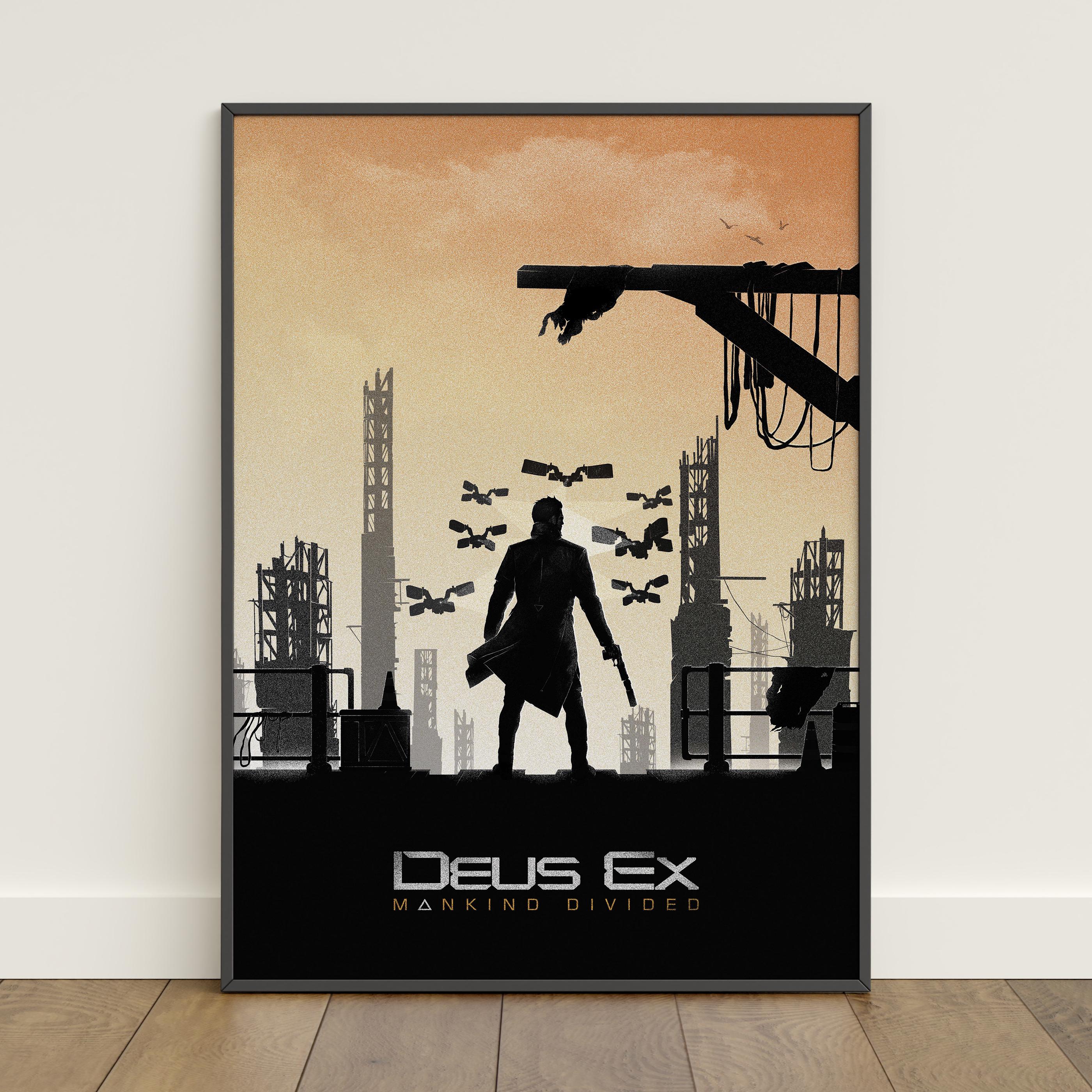 Poster publicitaire Deus Ex Human Revolution 50 x 68 cm RARE