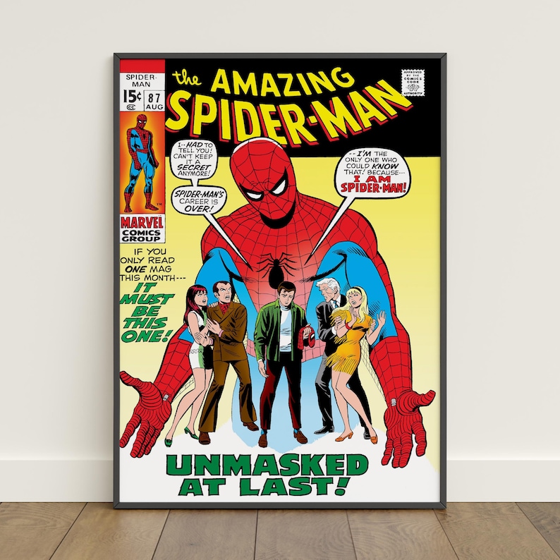 Spiderman Comic Book Covers Poster | Peter Parker Wall Art | Movie ...