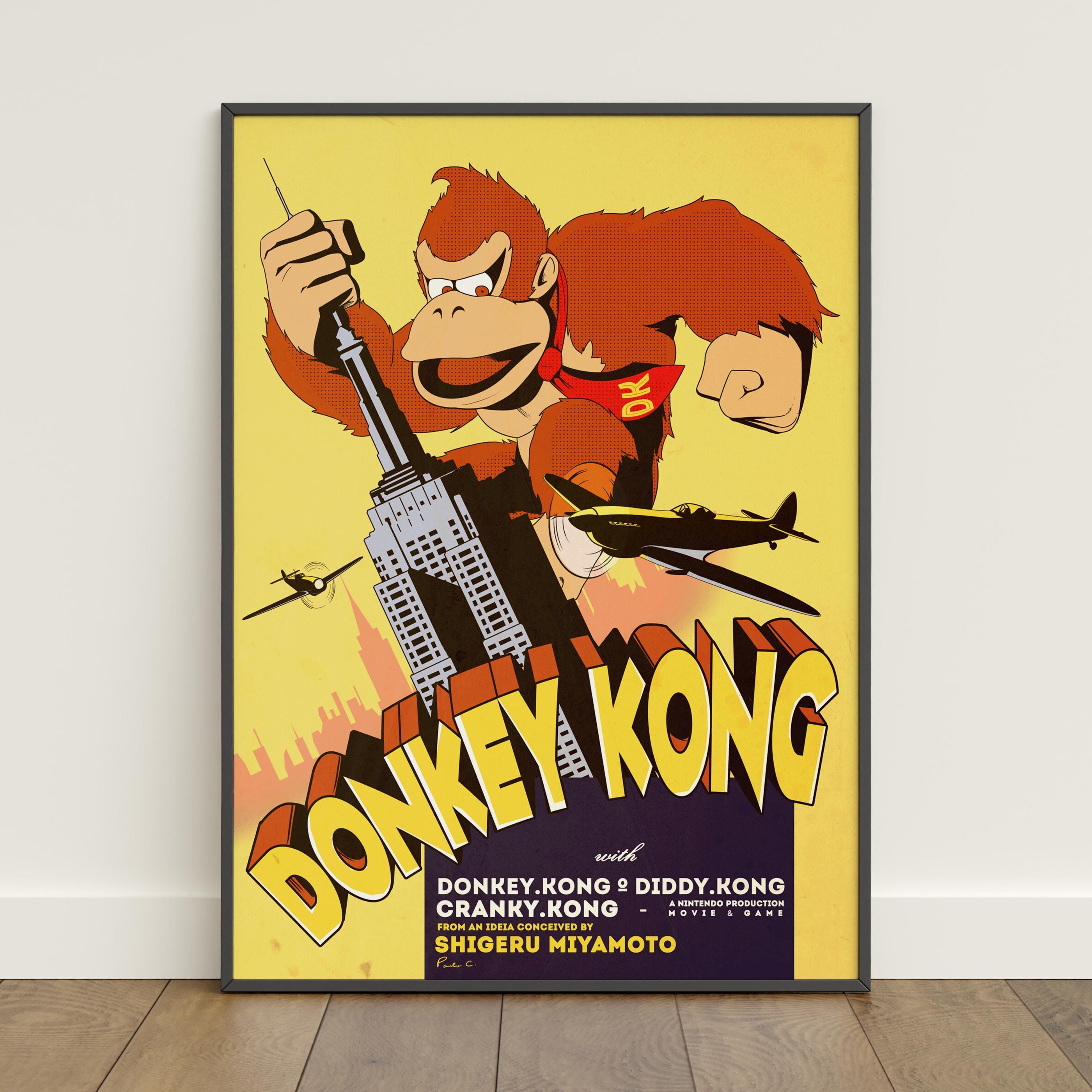 Donkey Kong Poster | Diddy Kong Wall Art | Game Canvas Print - Etsy