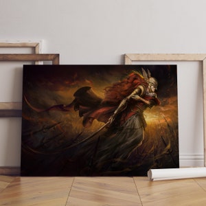 Elden Ring Poster, Malenia, Blade von Miquella, Kunst, Gerollt Leinwand, Spiel Poster Geschenk