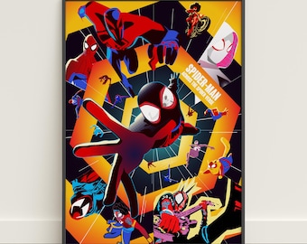 Poster Spider-Man over het spider-Verse | Miles Morales kunst aan de muur | Filmcanvasafdruk