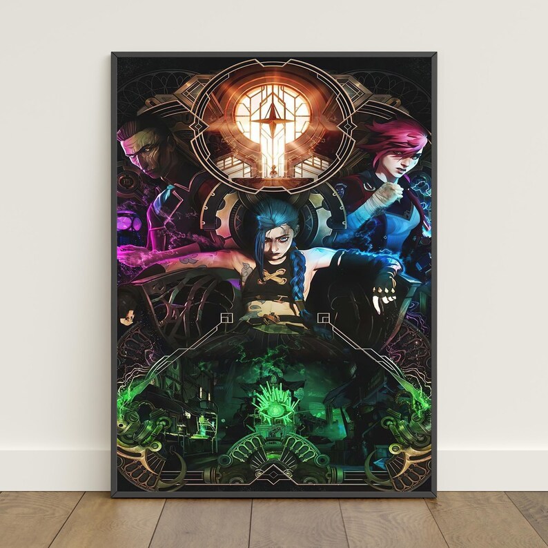 Arcane Poster | Jinx and Ekko Love Wall Art | TV Show Canvas Print - Etsy