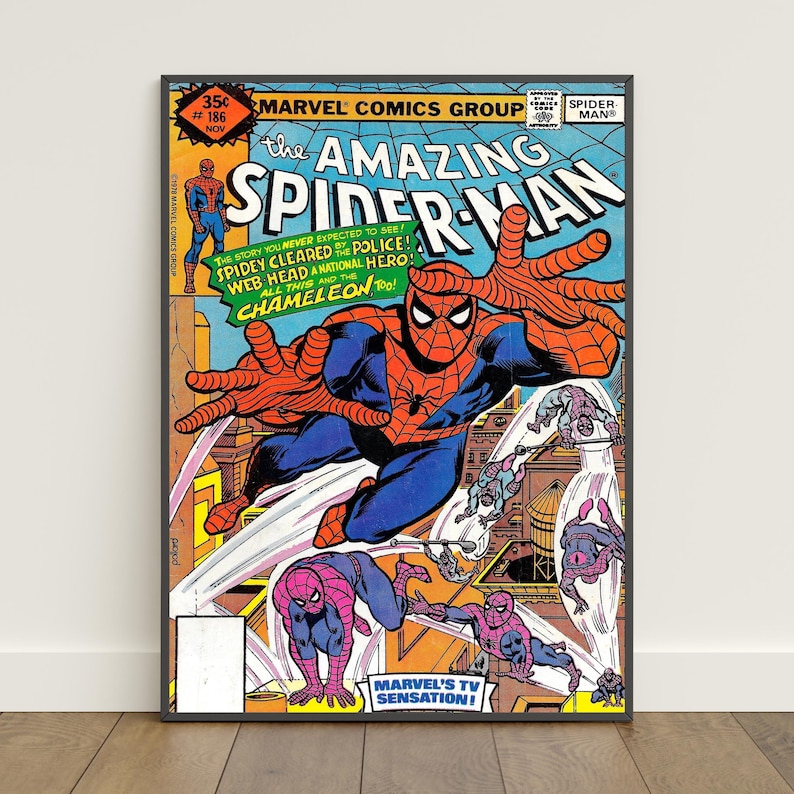 Spiderman Comic Book Covers Poster | Peter Parker Wall Art | Movie ...