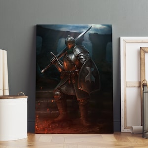 Dark Souls Poster, Chosen Undead Wandkunst, Premium Leinwanddruck, Spiel Fan Geschenk, Rahmenoption verfügbar