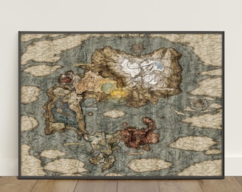Elden Ring Map Poster | The Lands Between Wall Art | Game Canvas Print