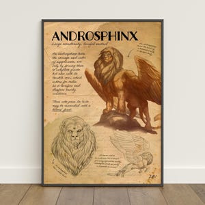 Dungeons & Dragons Monster Poster | Beholder Wall Art | Game Canvas Print Androsphinx