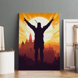 Póster de Dark Souls, arte de pared de Chosen Undead, impresión en lienzo de primera calidad, regalo para fanáticos del juego, opción de marco disponible
