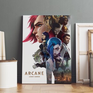 Arcane Poster, Jinx Wandkunst, Premium Leinwanddruck, Geschenk für TV-Serienfans, Rahmenoption verfügbar