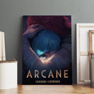 Arcane Poster, Jinx Wandkunst, Premium Leinwanddruck, Geschenk für TV-Serienfans, Rahmenoption verfügbar