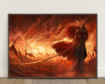 Elden Game Poster | Malenia Blade of Miquella Wall Art | Game Canvas Print #4