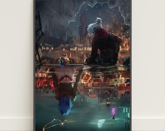 Arcane Poster | Jinx and Ekko Love Wall Art | TV Show Canvas Print #6
