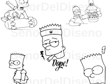 Simpsons family svg, Sizable, Vector, PDF, SVG, PNG, eps, Vinyl cutter, Cricut, Cut ready