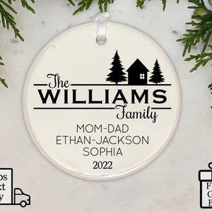 Personalized Family Christmas Ornament, Family Christmas Ornament, Custom Family Keepsake, Family Gift, House Silhouette Ornament