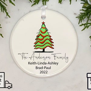 Personalized Family Christmas Ornament, Family Christmas Ornament, Family Keepsake, Family Gift