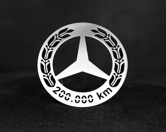 Mileage 200.000 km Grill Emblem Badge for classic Mercedes W123 W124 W201 W126 W115 W202 Accessories Star Ornament New Stainless Steel