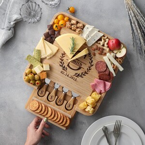 Personalized Gift for Couple Charcuterie Board Custom Cheese Board Christmas Gift Wedding Gift Housewarming Gift New Home Mothers Day Gift image 10