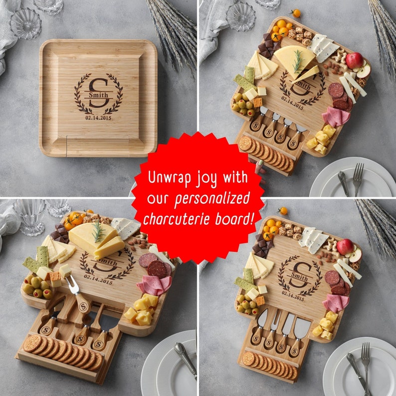 Personalized Gift for Couple Charcuterie Board Custom Cheese Board Christmas Gift Wedding Gift Housewarming Gift New Home Mothers Day Gift image 5