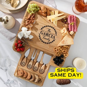Personalized Gift for Couple Charcuterie Board Custom Cheese Board Christmas Gift Wedding Gift Housewarming Gift New Home Mothers Day Gift image 1