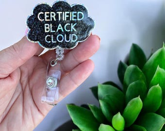 Certified Black Cloud Resin Badge Reel