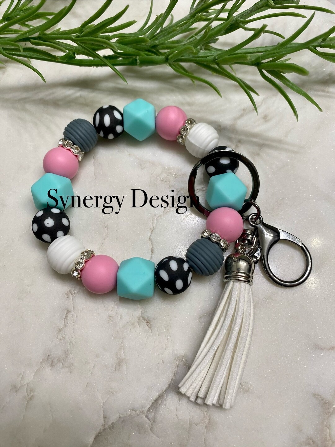 Wristlet Keychains Stretchy Keychain/custom Keychain/silicone Beaded