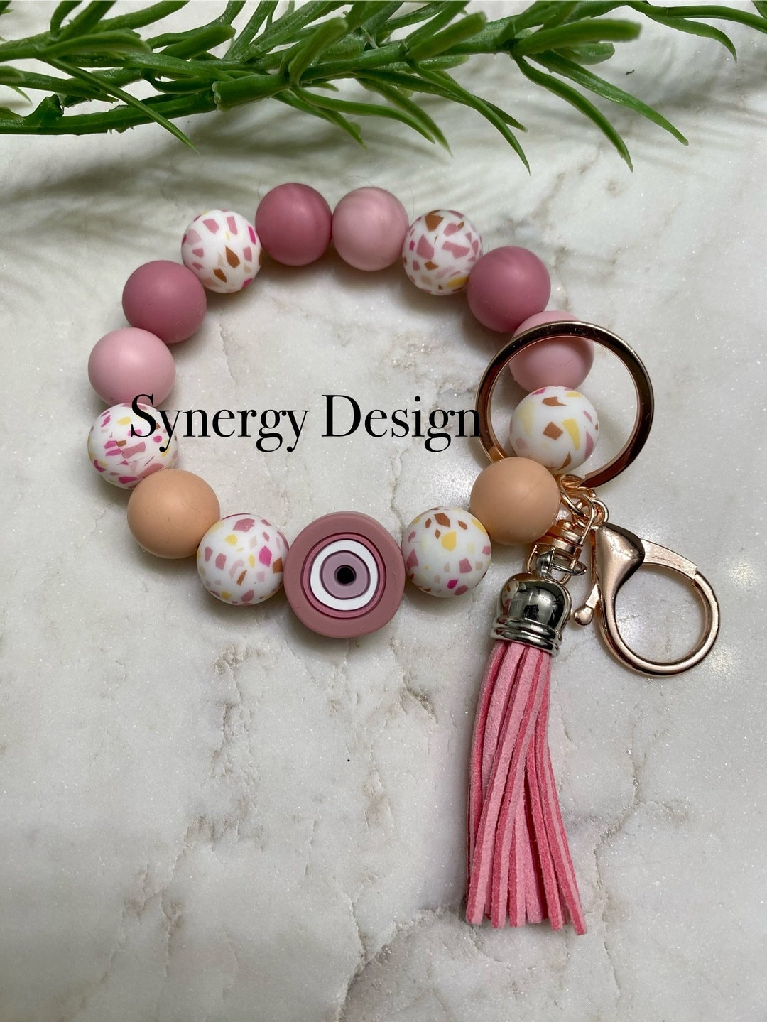 Wristlet Keychains Stretchy Keychain/custom Keychain/silicone Beaded