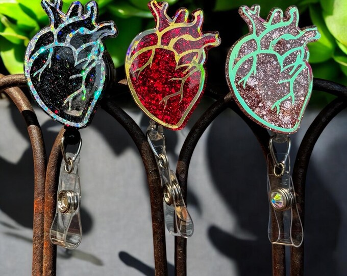 Anatomical Heart Resin Badge Reel