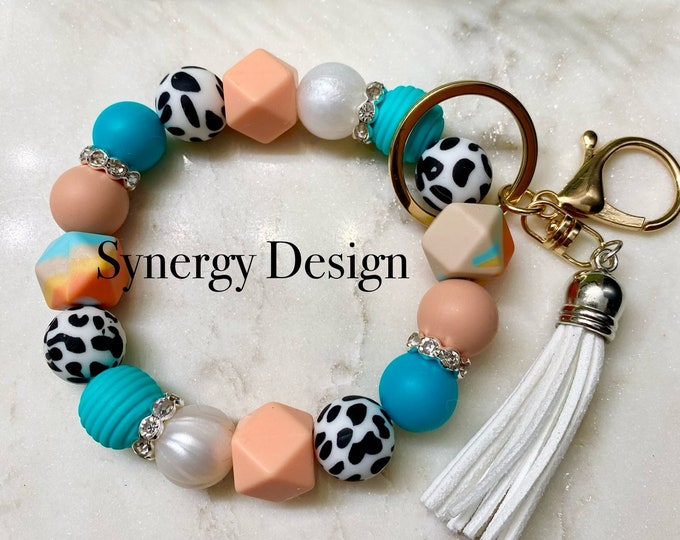 Wristlet Keychain-Peachy keen design