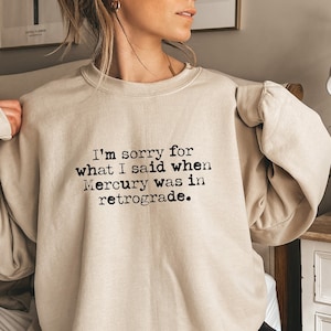 Merkur Retrograde Sweatshirt, Frauen psychische Gesundheit Hoodie, mystische Shirt, lustige Angst Shirt, Tarot Liebhaber Geschenk, Tarot Leser Shirt,D6778
