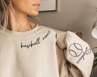Personalize Baseball Mom Shirt With Kid Names, Custom Baseball Mom Sweatshirt, Mother's Gameday Hoodies, Customize Mothers Day Gifts, D6175