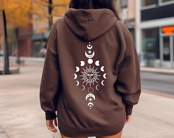 Mystic Moon And Sun Shirt, Mystical Moon Phase Shirt, Gift For Moon Lover, Moon Gift, Moon Bohemian Shirt, Celestial Moon Shirt, DA7385