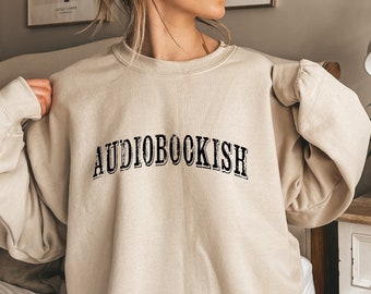 Bluza z nadrukiem „Audiobookish”, koszulka „Audiobooks Are Books”, damska bluza z kapturem „Bookish”, sweter dla słuchacza audiobooków, prezent dla miłośnika książek, D7758