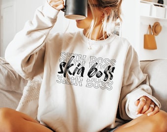 Skin Boss Sweatshirt, Beauty Skincare Shirt For Women, Trendy Dermatologist Shirt, Esthetician Graduation Gift, Cosmetologist Hoodie,DG8419