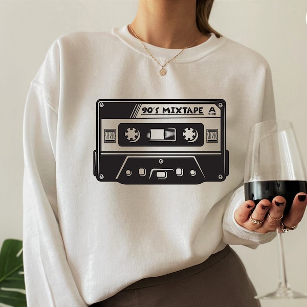 90s Cassette Tapes Sweatshirt, 90's Music Shirt, Mix Tape Shirt, 90s Shirts, 90s Music Shirt, Cassette Tape Shirt, 90s Gifts, D6004