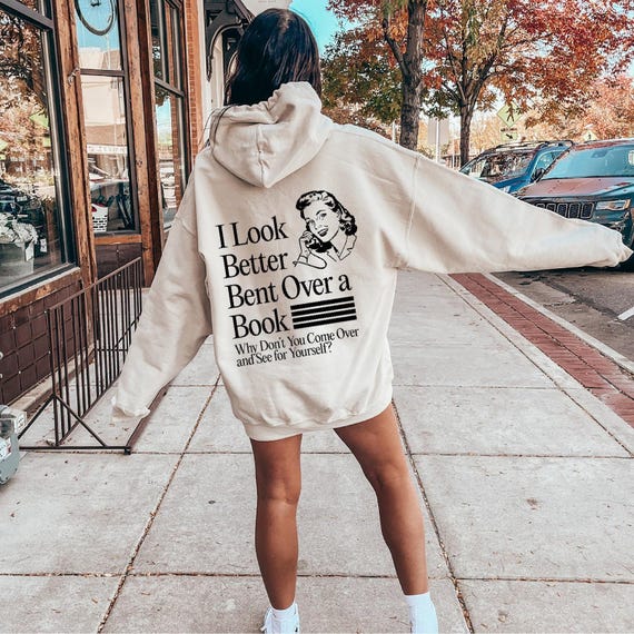 Retro Book Lover Hoodie, Funny Reading Sweatshirt, Vintage Bookworm Gift.