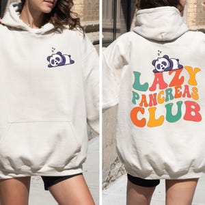 Lazy Pancreas Club Hoodie, Preppy Diabetes Fighter Shirt, Diabetes Awareness Sweatshirt, Healing T-Shirt, Cute Gift for Diabetes, DG9061