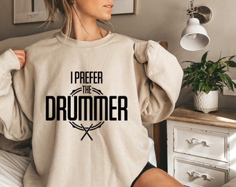 Bluza z kapturem "Wolę perkusistę", bluza z kapturem dla miłośników muzyki, koszulka na koncert zespołu, sweter muzyka perkusisty, prezent dla dziewczyny perkusisty, D7525