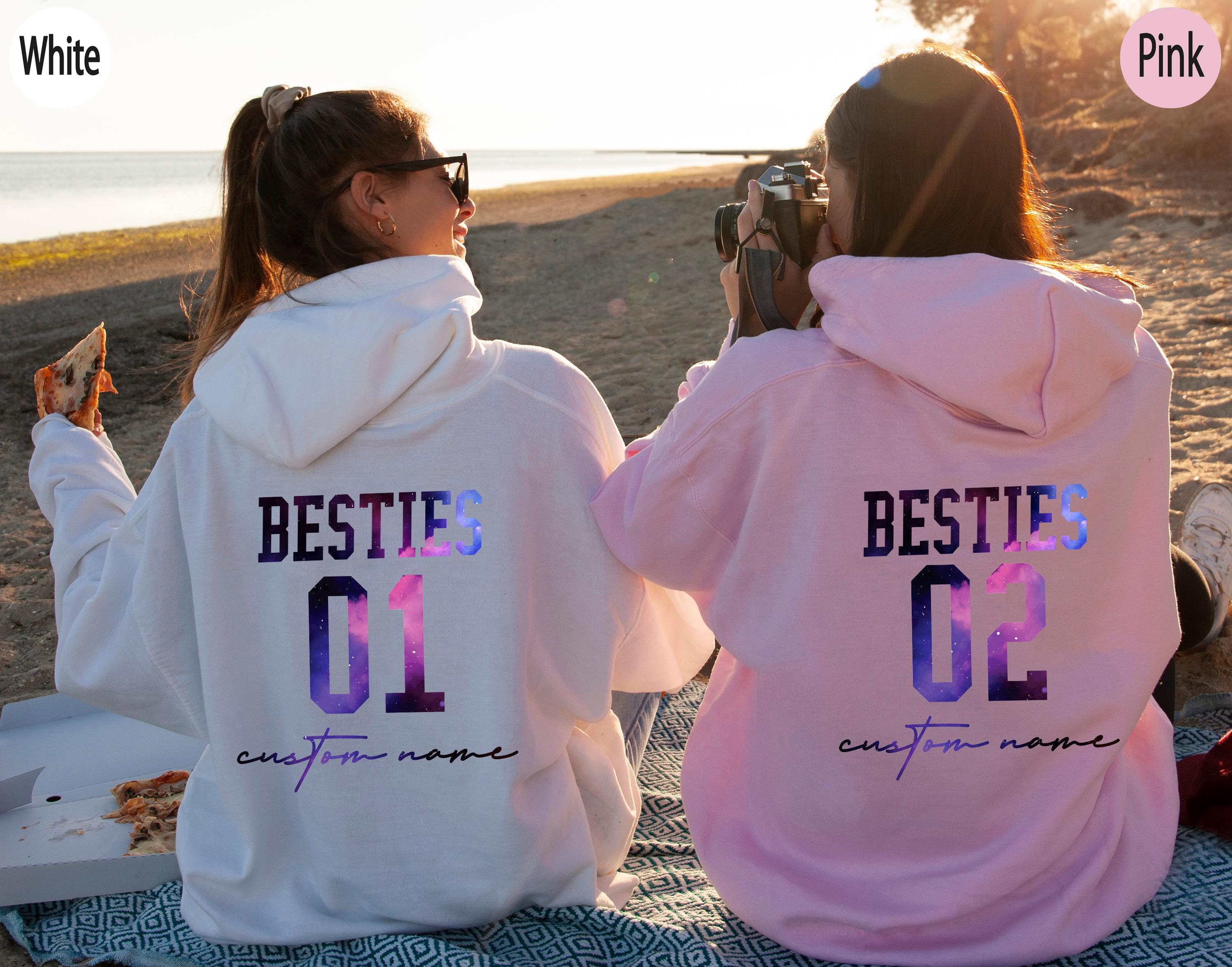 Custom Besties Hoodie, Matching Number Sweatshirt, Personalized