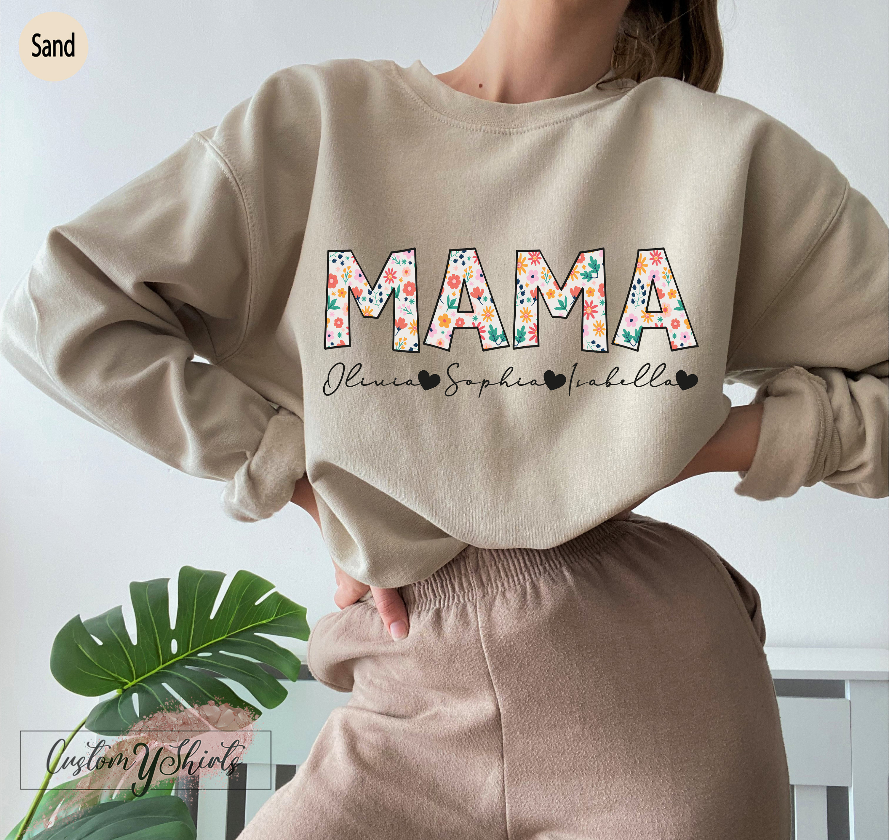 Custom Mama Hoodies, Personalized Mom Sweatshirt With Kid's Names
