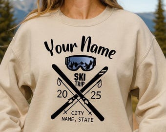 Personalized Snow Trip  Sweatshirt, Winter Mountain Hoodie, Family Cabin Shirt DA5175